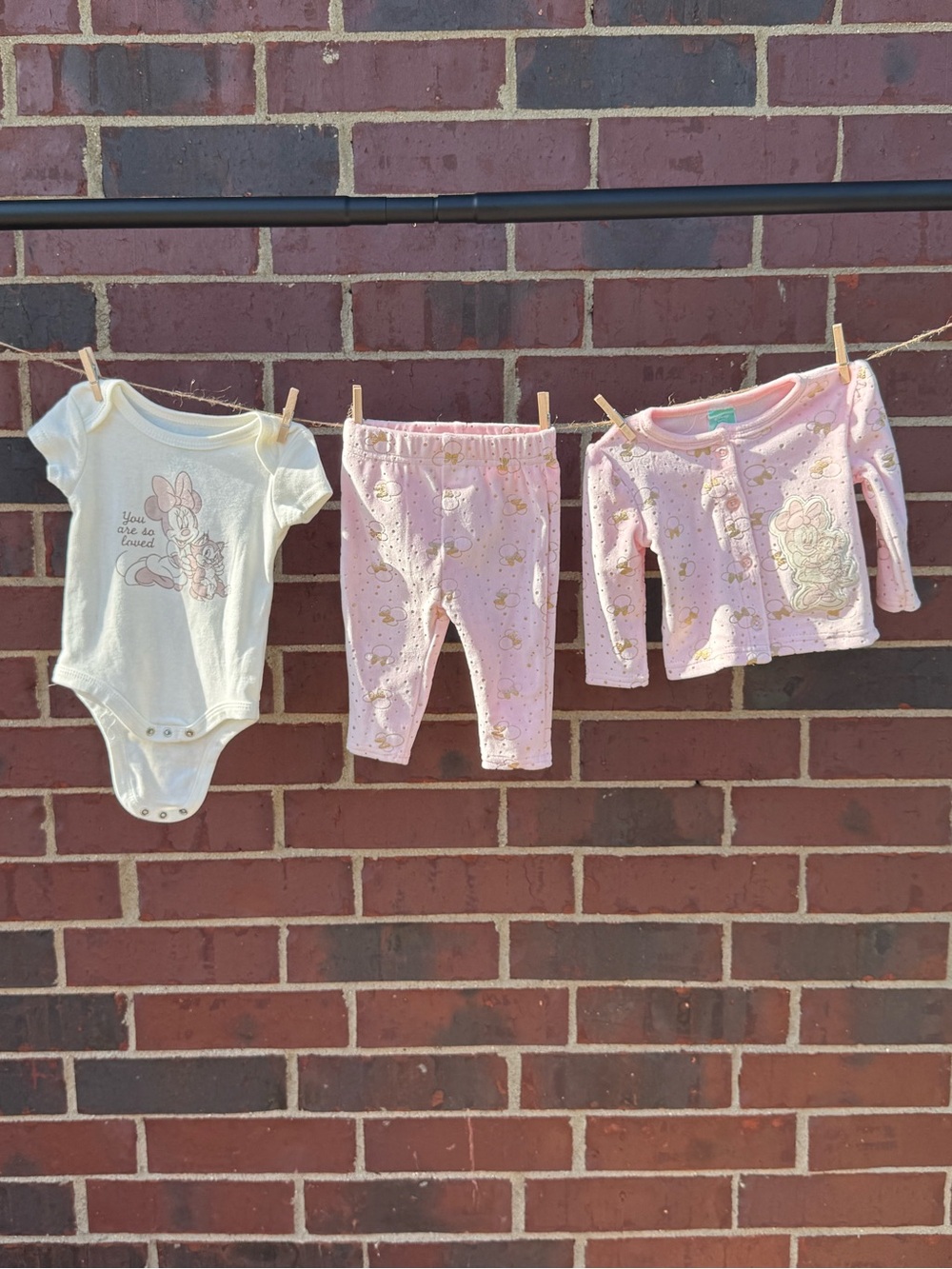 Disney Baby Cream and Pink Infant Set- 0/3M